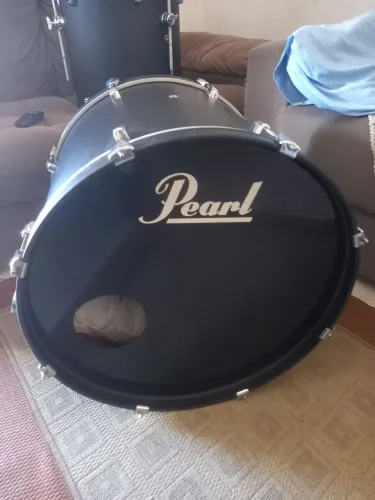 Batera Pearl soundcheck shell Pack preto fosco bb 22 ton13 surdos 14e16