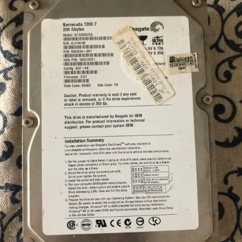 HD de 200GB IDE Seagate 7200 rpm - raro