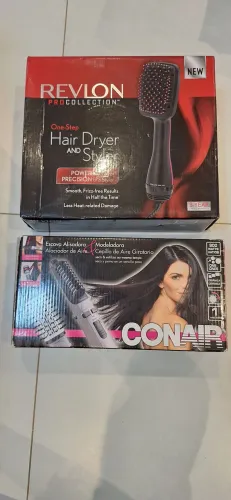 Escova Alisadora Secadora Modeladora Rotativa e Escova Secadora e Modeladora