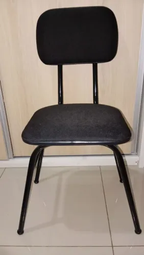 Cadeira de Escritório Fixa Estofada Preta