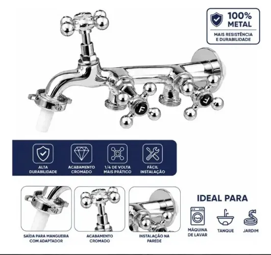 Torneira tripla cruzeta ,pia, tanques - paredede
