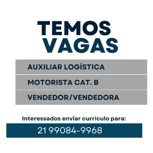 TEMOS VAGAS! Motorista p/ Carro de Entrega / Auxiliar de Logística em Jacarepagua