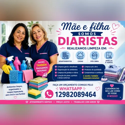 Diarista limpeza pesada, passadeira