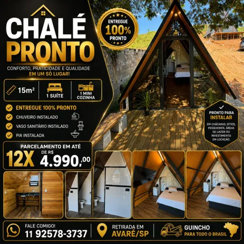 Chalé a pronta entrega 