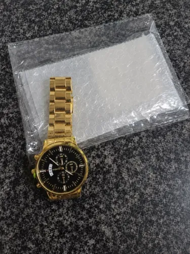 Relógio Masculino Dourado (Entrego)