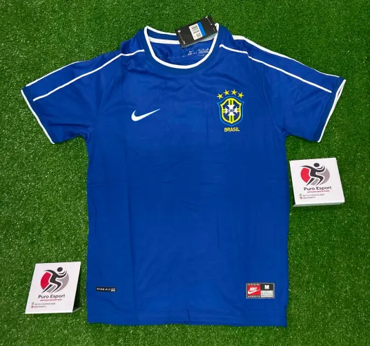 Camisa do Brasil retrô azul 1998