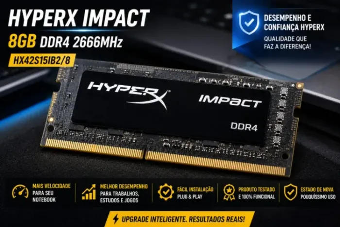 Memória HyperX Impact 8GB DDR4 2666MHz