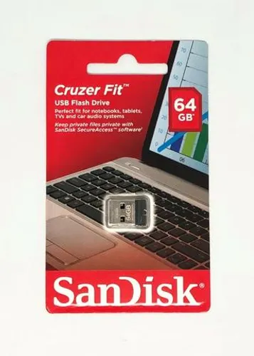 Pendrive Nano Sandisk 64GB Sandisk Classe 4 Original Novo na Caixa Lacrada