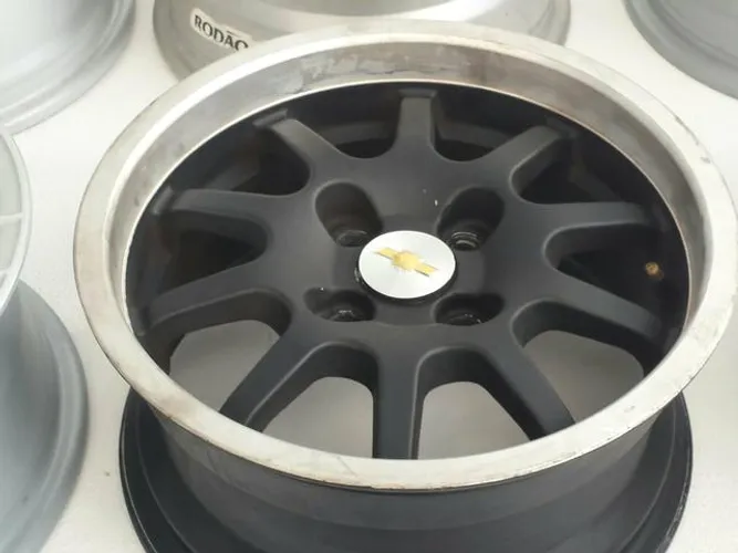 Roda aro 14 Binno Stockcar Preta com borda tala 7 taluda Volkswagen Voyage Gol 4X100 jogo