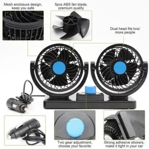 Ventilador Automotivo Duplo Com Ajuste P/ Carro Caminhão 12v