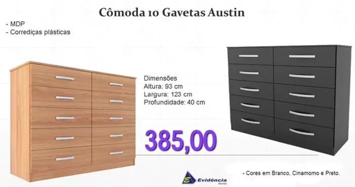 Cômoda 10 Gavetas Austin- ENTREGA HOJEEE!!
