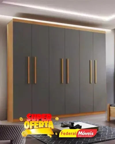 Guarda Roupa Casal 6 Portas 2 Gavetas Super Lindo Fazemos Entrega