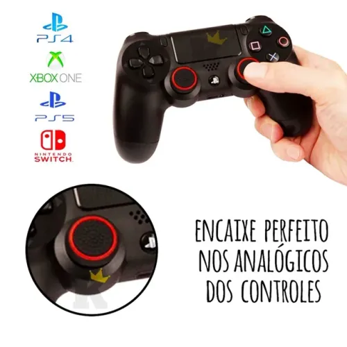 Par de Grip Silicone para controle de PS2, PS3, PS4, PS5, Switch, Xbox 360, Xbox one