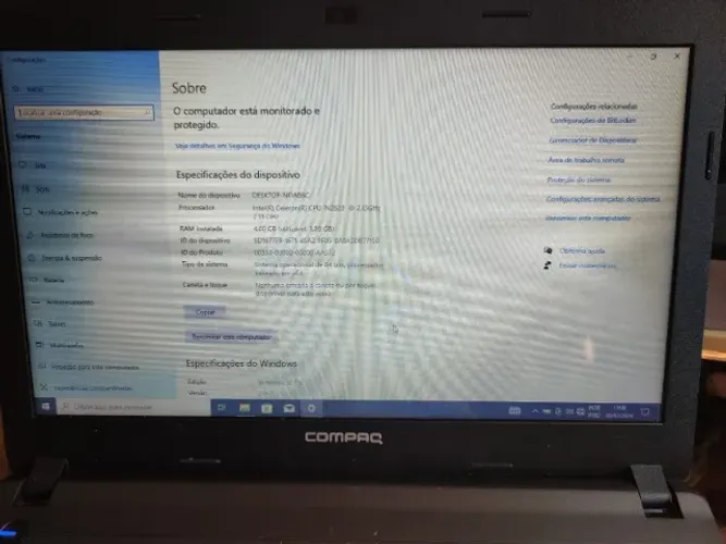 Notebook Compaq Presario Cq-23 Celeron, 4gb Mem, 120gb Ssd
