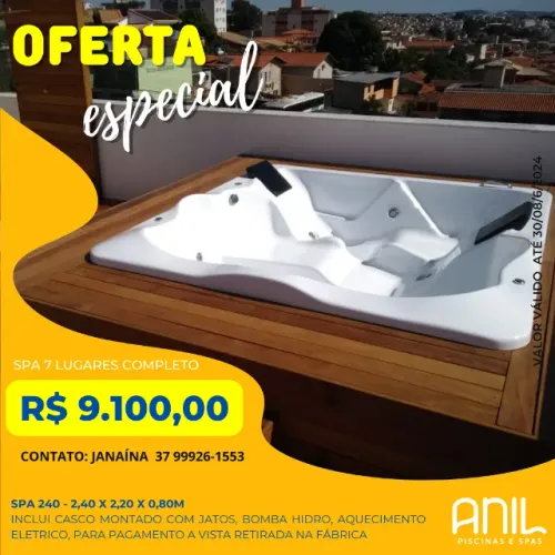 JA - Spa Anil 7 lugares + bomba hidro + aquecimento eletrico