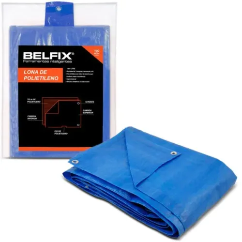 Lona De Polietileno Belfix 100 Micra C/ilhos 3x3m 67800