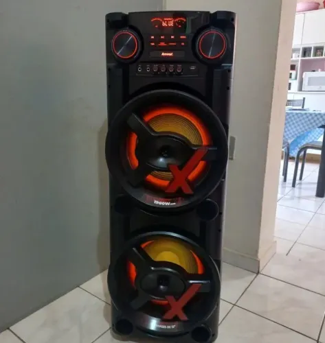 Caixa de Som Torre Amplificada 1900w Led Amvox Aca 1900 - C NOTA FISCAL