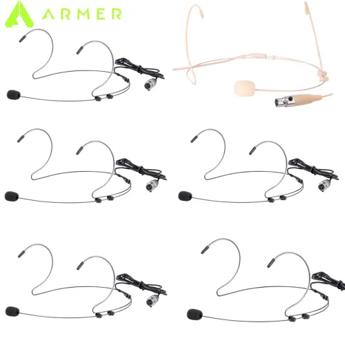 Kit 6 Microfones Headset Armer H153 Preto/Bege para Sistema sem Fio Pro TA3F MINI XLR