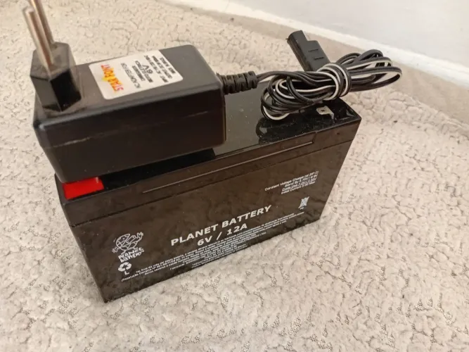 Recarregador de Bateria Selada + Bateria Chumbo (Pb) 6V 12A (Fonte de alimentação)