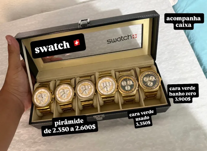 swatch pirâmide e cara verde