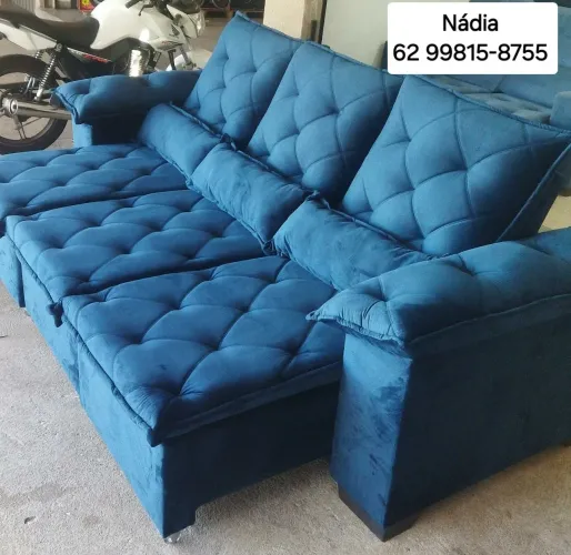 Sofá retrátil com pillow top grande ===