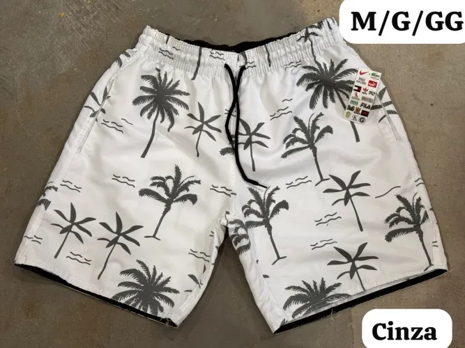 Bermuda de Praia Masculina - Estampa Tropical