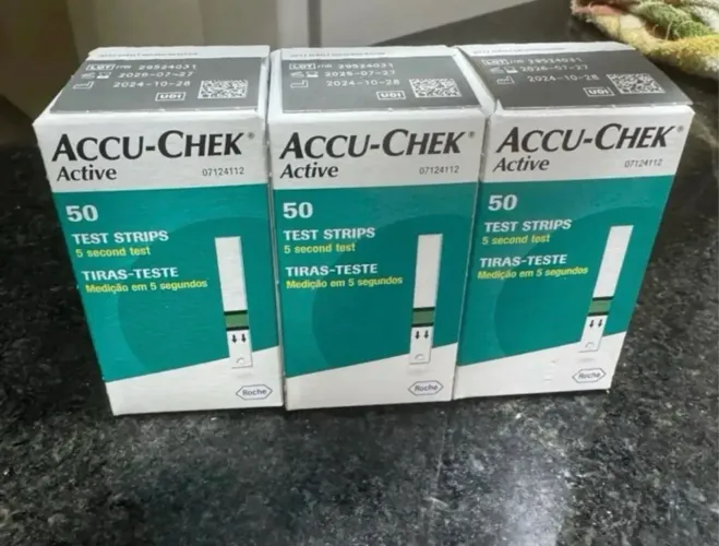 Tiras de glicemia Accu-Chek Active - 50 tiras novas 