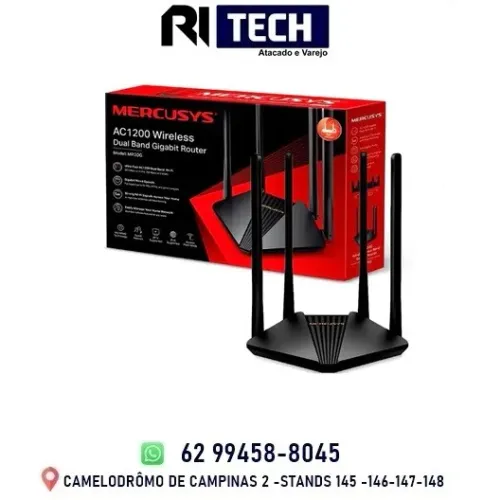 Roteador Mercusys Mr30g Gigabit Dual Band Ac1200 4 Antenas Mu-mimo Ipv6