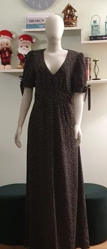 Vestido Preto Estampa Poa - P. A Concept