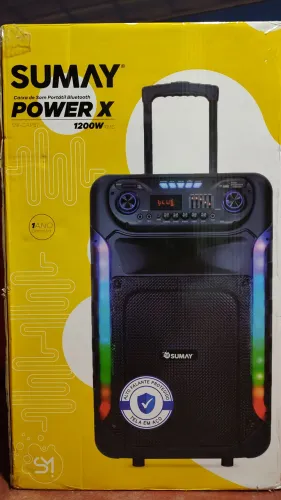 Caixa de Som Portátil Bluetooth Sumay Power X1200W USADA POUCAS VEZES EM PERFEITO ESTADO