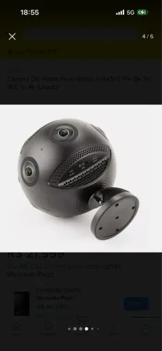 Câmera De Vídeo Panorâmica Insta360 Pro 6k 3d 360 Vr