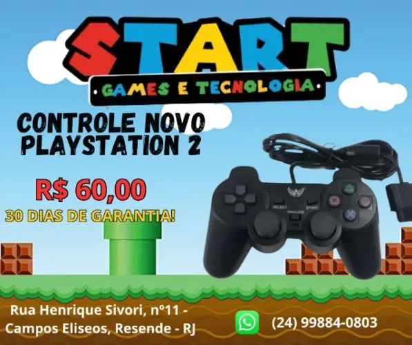 Controle novo para Playstation 2 (30 DIAS DE GARANTIA)