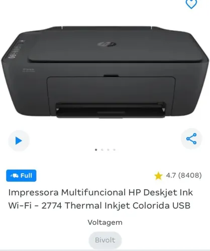 Impressora multifuncional HP Deskjet 2774