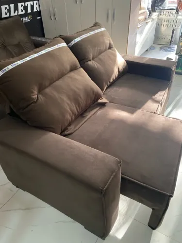 Sofá 2 Lugares Marrom Confortável Reclinável 