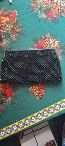 Antiga e Belíssima Bolsa de Festa Preta anos 70