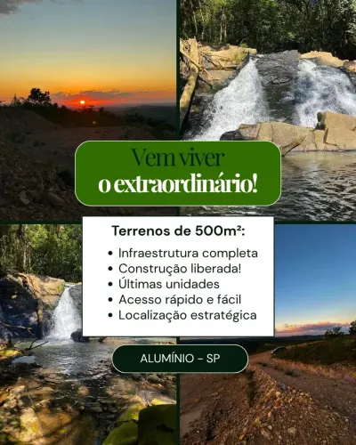 Ds(terreno com 500m2 próximo da cachoeira!!