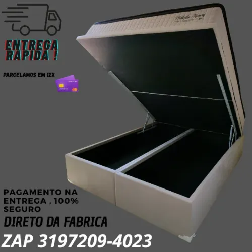 Cama Box Queen com Baú 1,58x1,98 - Novo com Garantia!