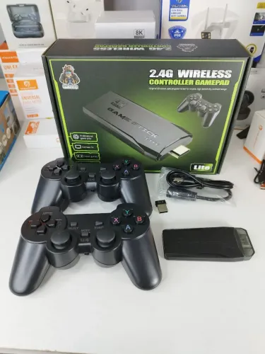Game Stick 4k 64GB 15 mil jogos 2.4G Wireless Controller