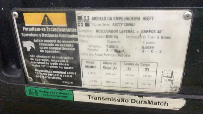 Empilhadeira Hyster nos FT50 ano 2014