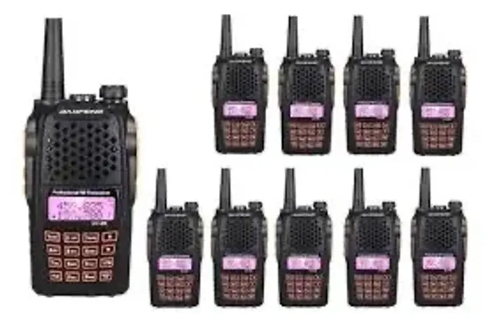 Kit 10 Rádio Comunicador Baofeng Uv-6r Ht Dual Band U/vhf Fm Preto 136-174 Bivolt