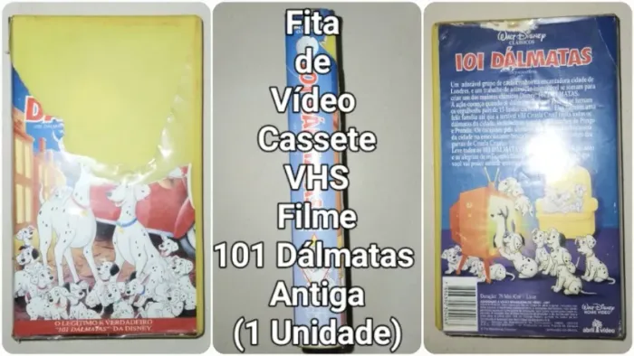 Fita K7 de Vídeo, VHS Filme 101 Dálmatas Antiga