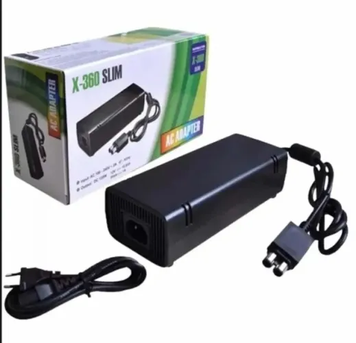 Fonte Xbox 360 Slim 2 Pinos Bivolt 110v 220v 135w Cabo Força