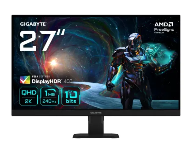 Monitor Gamer GS27QXA Gigabyte 27" QHD, 240Hz, 1ms, IPS, HDR400 [Lacrado]