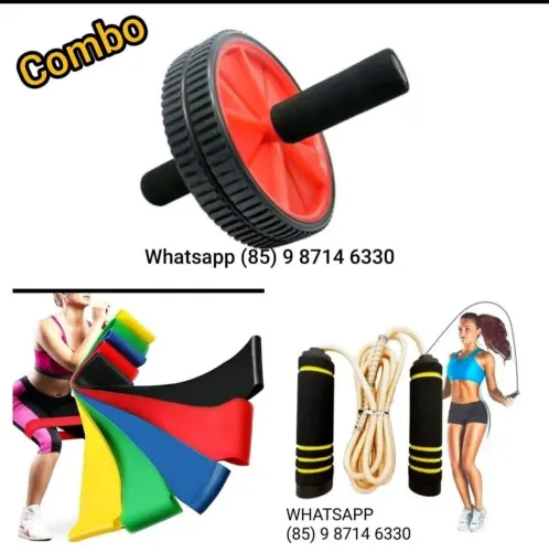 Kit. Rolo abdominal corda e elástico. Entrega grátis 