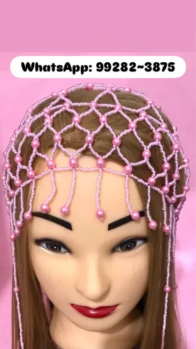 Headpiece de miçangas touca de miçangas carnaval 