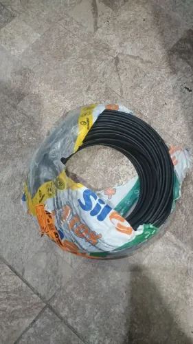 Fio Sil 4 mm preto rolo de 100 m só usou 10 m