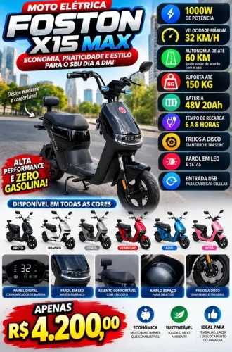 Moto Scooter Elétrica X15 1000w Foston