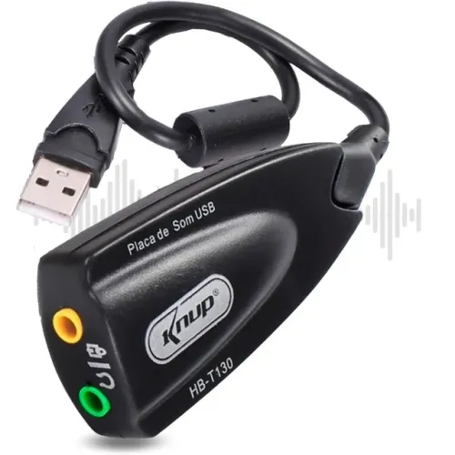 Placa De Som Externa Adaptador Áudio Usb 7.1 Notebook Pc - Entrega grátis JP