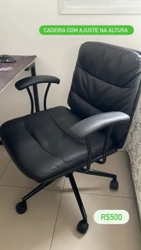 Cadeira Diretor em Couro HOME OFFICE