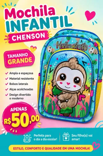 MEGA PROMOÇÃO MOCHILA CHENSON TAMANHO G ÚLTIMA UNIDADE